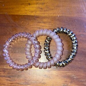Chic Pink and Gold Animal Print Bracelets Set